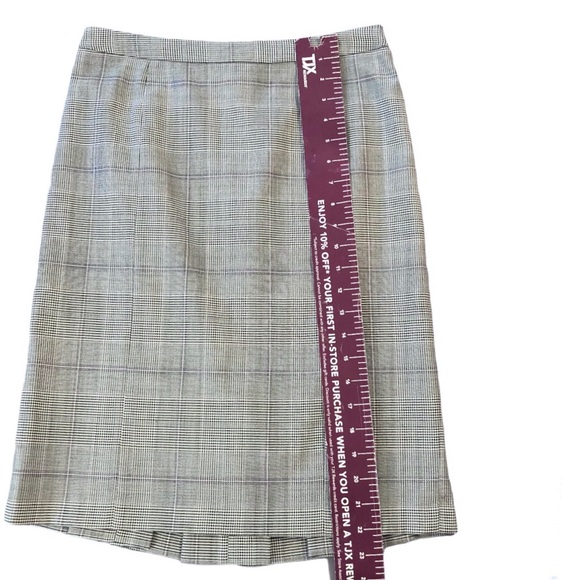 ARMANI Collezioni Wool Silk Microplaid Skirt - Picture 10 of 12